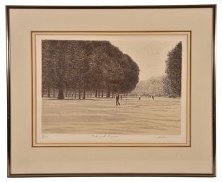 Signed Harold Altman (American, 1924 - 2003) Limited Edition Lithograph Titled 'Park With Figures'