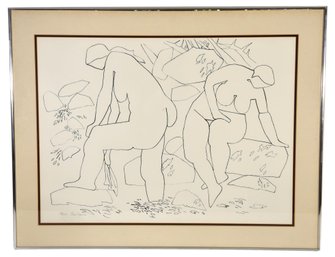 Signed Gregorio Prestopino (1907-1984) 'Nude Bathers' Modernist Limited Edition Lithograph - Matisse Style