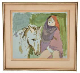 Signed Marcel Vertes (hungarian, 1895-1961) Framed Silkscreen