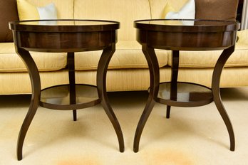 Pair Of Panache Ebony Savoy Tables From The Michael Taylor Collection (RETAIL $5,884)
