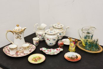 Hand Painted Nippon Teapot, Creamer And More