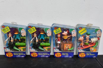 NEW! Collection Of Phineas And Ferb Surfin' Tidal Wave, Rockin' Stage And Backfiring Uglyinator Gun