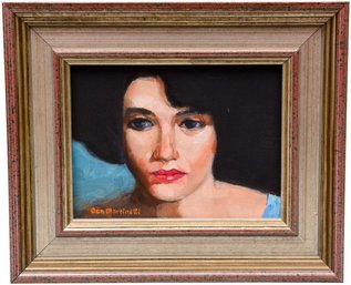 Signed Don Martinetti Oil On Canvas Portrait Of A Woman