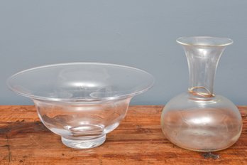 Simon Pearce Shelburne Large Glass Bowl And Vase