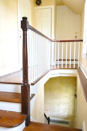 A Wood Stair Rail And Railing - Rear Stairs