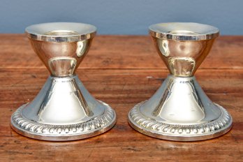 Pair Of Duchin Creation Weighted Sterling Silver Candlestick Holders