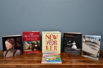 Collection Of Six Coffee Table Books - Andrew Wyeth, Frank Lloyd Wright, New Yorker And More
