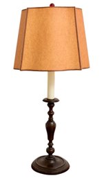 Wood Candlestick Table Lamp