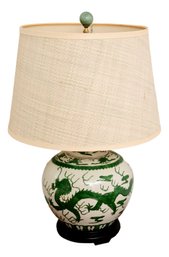 Chinese Hand Painted Ovoid Body Form Dragon Table Lamp