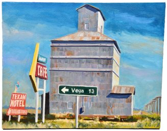 Signed PB (Pat Bailey) Oil On Canvas Painting Titled '13 Miles To Vega'