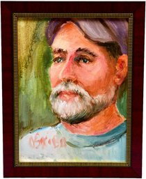 Signed Olena Skiba Oil And Watercolor On Board Painting Titled 'The Seaman'