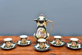 Antique Austrian Royal Vienna Signed Kaufman Porcelain Hand Painted Tea Set