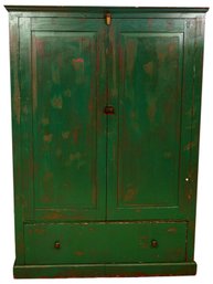 ABC Carpet & Home Old World Wilderness Green Hand Painted Wooden Cabinet