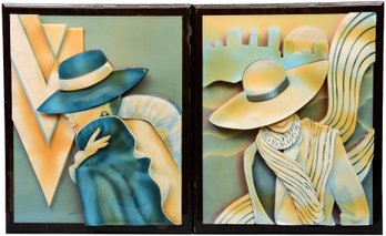 Pair Of Signed Ferraro 3D Wall Art