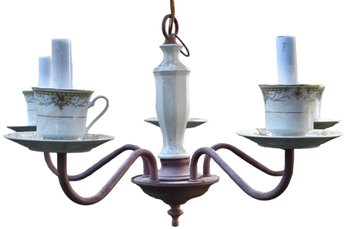 Teacup And Saucer Themed Five Arm Chandelier