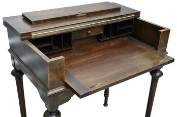 H.E. Shaw Furniture Co. Grand Rapids Michigan Antique Mahogany Spinet Desk