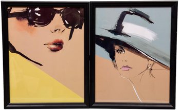 Pair Of Ashley David Portrait Paintings Of A Woman