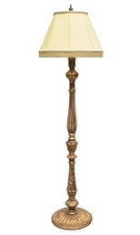 Gilt Carved Wood Floor Lamp