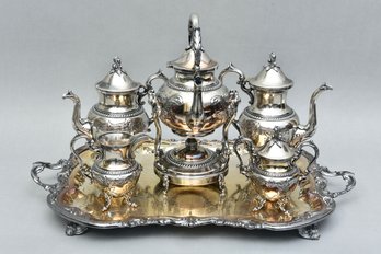 F. B. Rogers Hand Chased Silver-plated Coffee And Tea Service Set