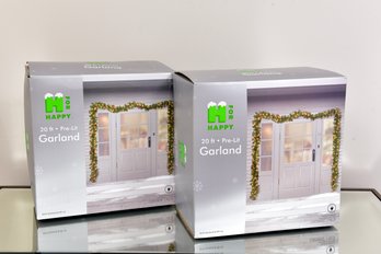 Two Boxes Of H For Happy Pre-Lit Garland Holiday Decorations