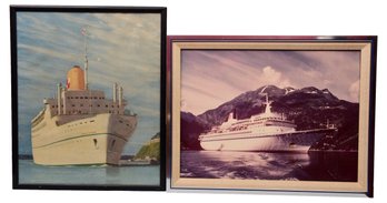 Vintage Print Of Empress De Aritain And Photo Canvas Print Of Royal Viking Ski