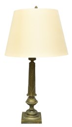 Gilt Brass Column Form Table Lamp