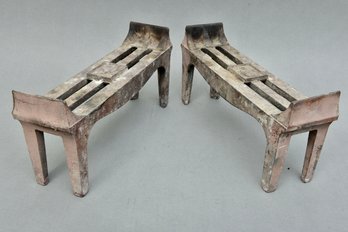 Pair Of Cast Iron Fireplace Log Holders