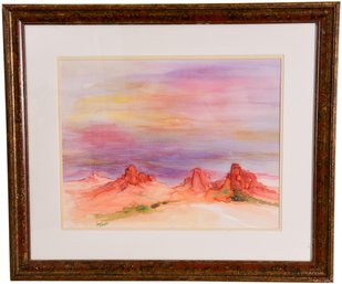 Signed Janet Rodriguez Watercolor Painting