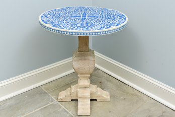 Aditya Handicrafts Mosaic Accent Table With Wood Base