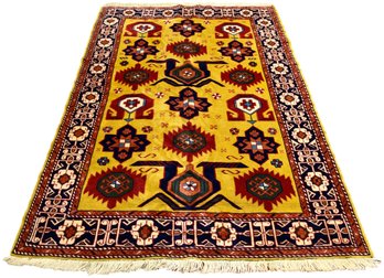 Hand Made Kuba Area Rug With Non-Slip Padding