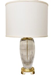 Waterford Crystal Table Lamp With Brass Base