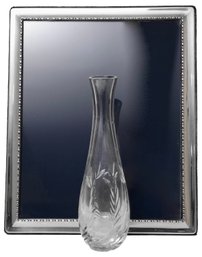 Tiffany & Co. Sybil Cut Lead Crystal Bud Vase And Sterling Silver Hallmarked Picture Frame