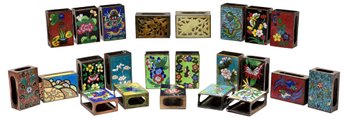 Collection Of Twenty Three Cloisonne Enamel Matchbox Holders