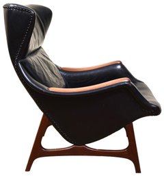 B.J. Hansen MCM Leather And Teak Lounge Chair