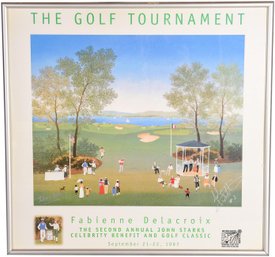 Signed Fabienne Delacroix Framed Print Titled 'The Golf Tournament' September 21 - 22, 1997