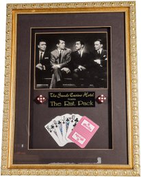 Framed The Rat Pack Photo The Sands Hotel With Playing Cards And Casino Dice