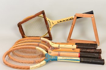 Collection Of Six Vintage Wood Tennis Racquets