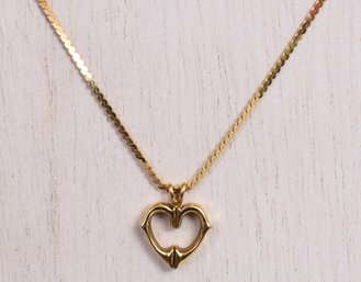 CARTIER 18k Yellow Gold Heart Pendant And Necklace