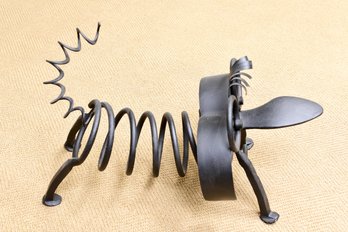 Iron Cat Curly Coil Sculpture