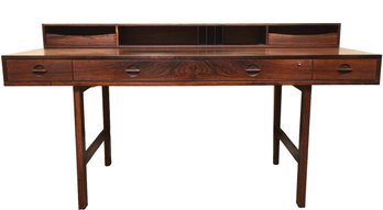 Peter Lvig Nielsen Danish MCM Flip-Top Rosewood Partners Desk