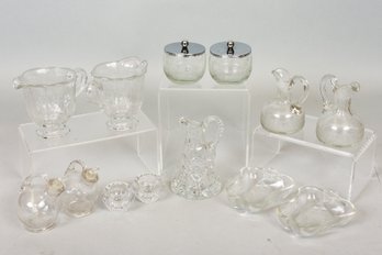 Collection Of Vintage Creamers, Oil And Vinegar Sets, Galway Salt Cellars And More