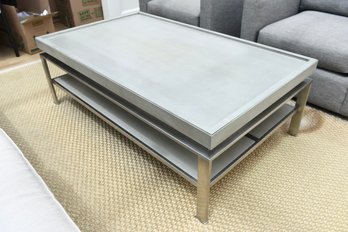 Lillian August Two Tier Wood And Chrome Coffee Table (RETAIL $2,248)