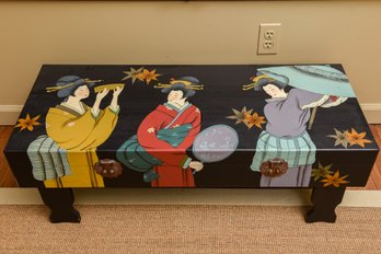 Japanese Geisha Girl Storage Trunk Table