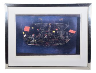 Signed Abenteurer-Schiff  Paul Klee Offset Lithograph Framed Color Print Titled 'The Adventure Ship'