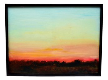 Oil On Canvas Painting Of A Sunset