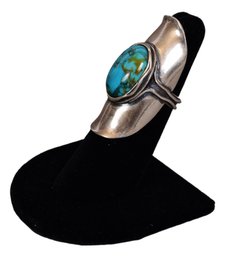 Signed Sterling Silver And Turquoise Ring - Made In Israel (Size 6 1/4)