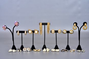 Collection Of 16 Clip On Earrings - Panetta, Nolan Miller, Carnegie, Jomaz And More