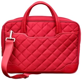 Toyah Knomo Quilted Nylon An Leather Laptop Shoulder Bag