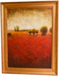 Oil On Canvas Painting Of A Landscape With Gilt Frame