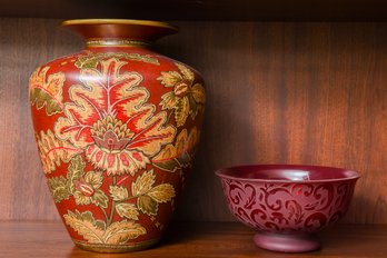 Versailles Ruby Potpourri Bowl And Ceramic Vase